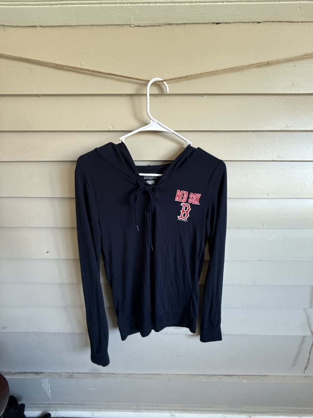 Campus Lifestyle Boston Red Sox Size S Navy Lace-Up Hoodie Long Sleeve